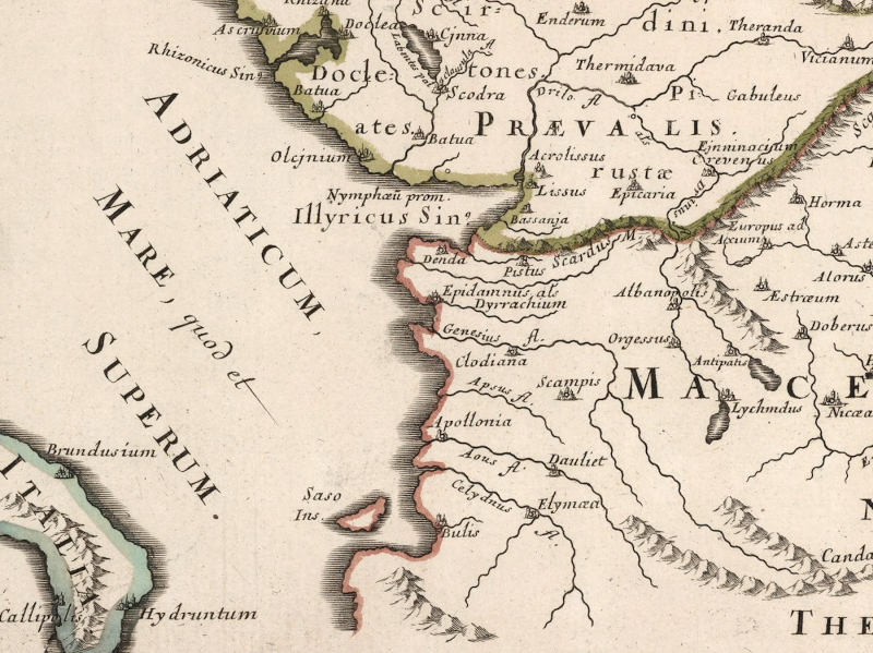 Antique map of Illyria