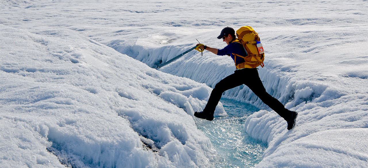 Glacier hopping alumna Laura Stevens ’11