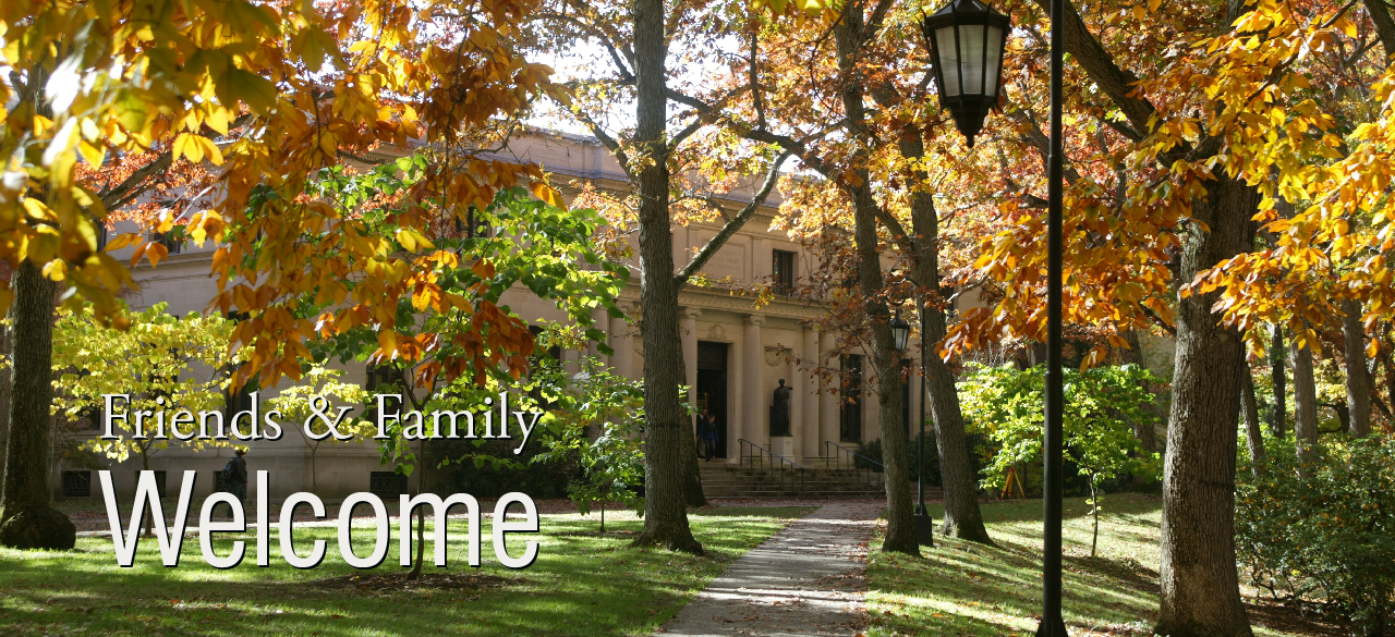 A fall campus scene welcomes friends, family and homecoming guests