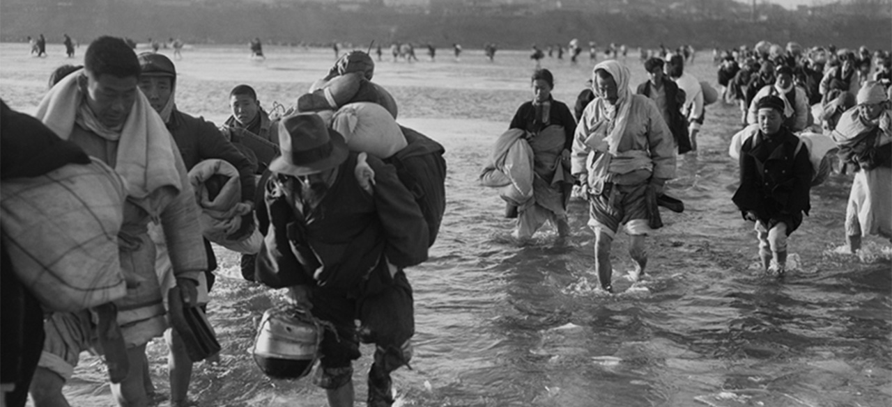 Historical Photo of Korean War Refugees