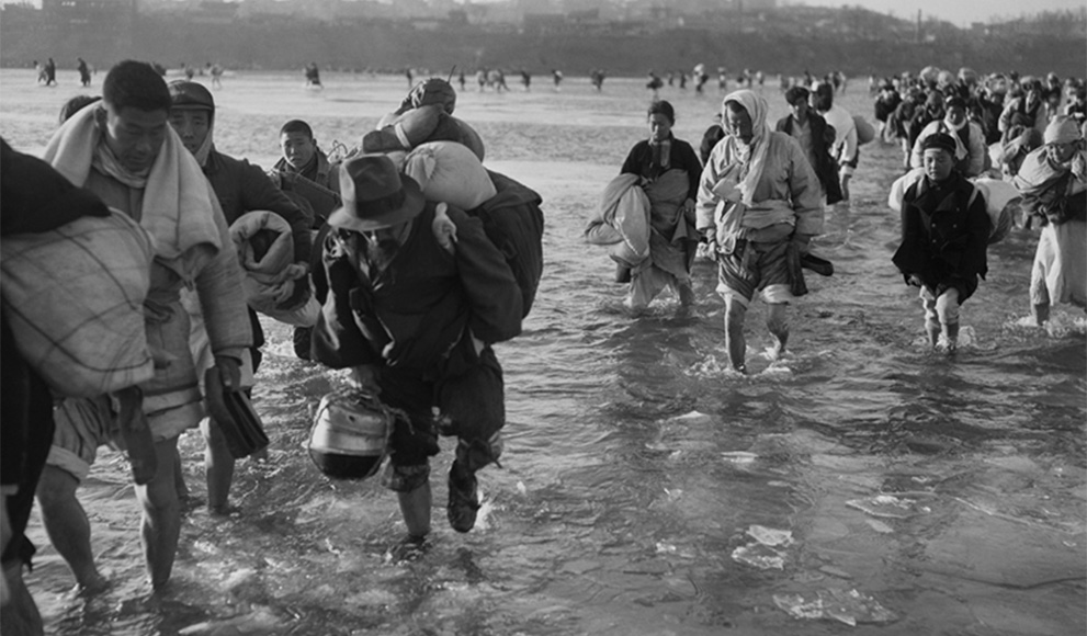Historical Photo of Korean War Refugees