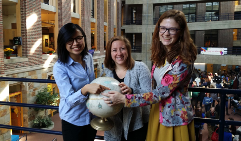 Huiying Bernice Chan '16, Alyssa Brody '16 and Emma Howey '16. 