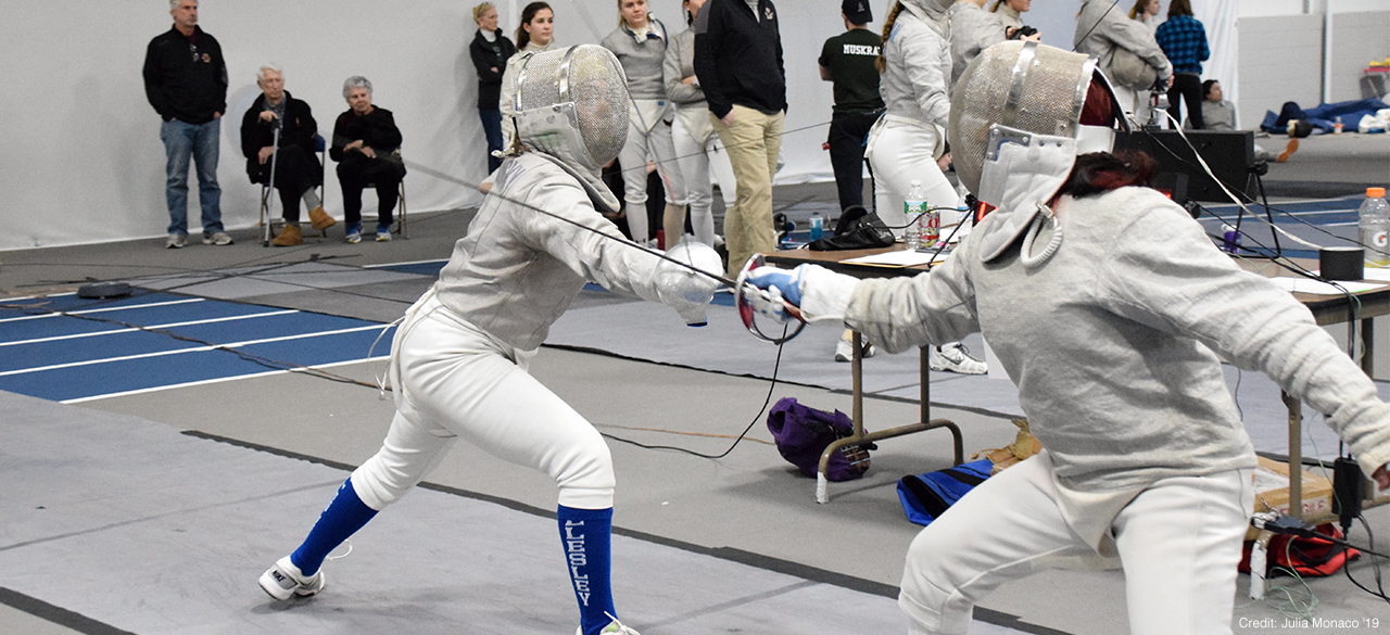 Fencing athletes from Wellesley College