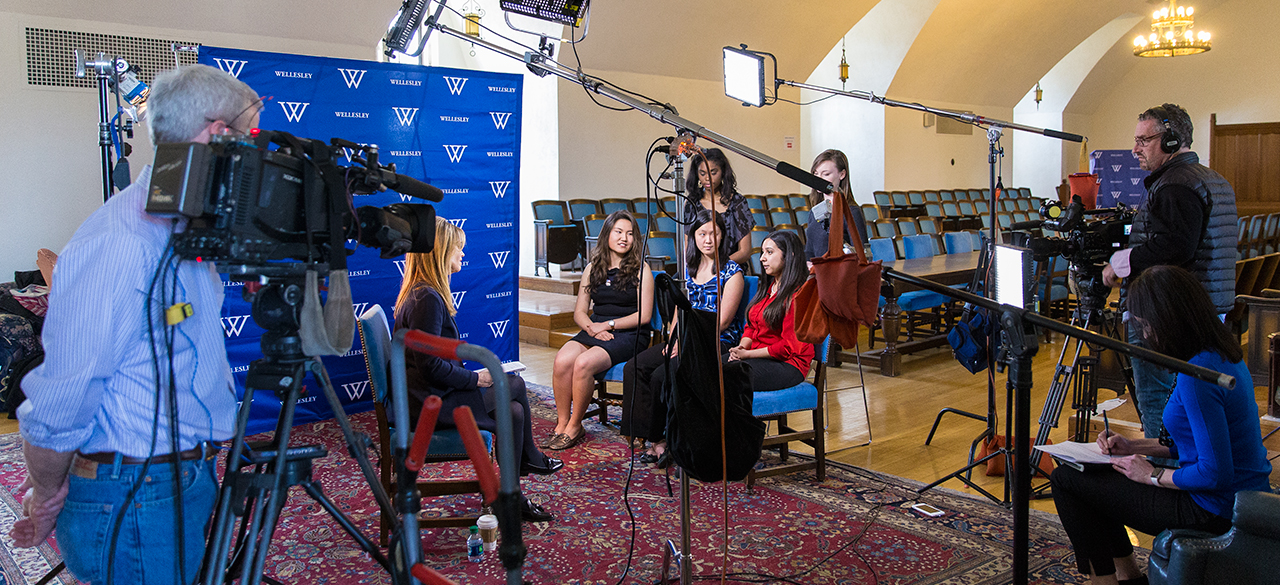 Wellesley students are interviewed for CNN