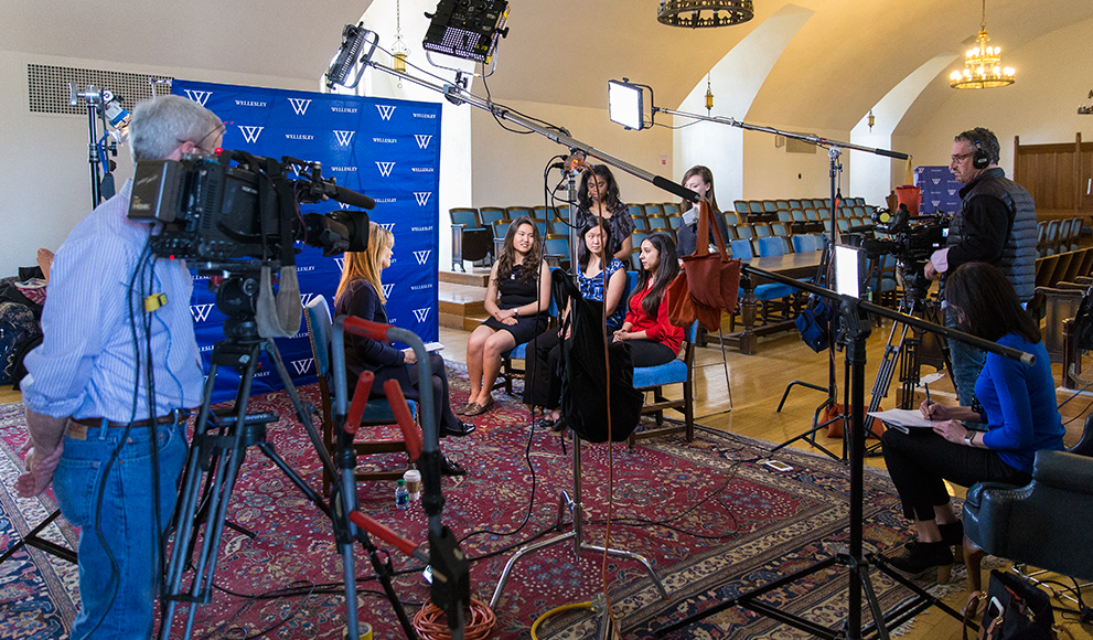 Wellesley students are interviewed for CNN