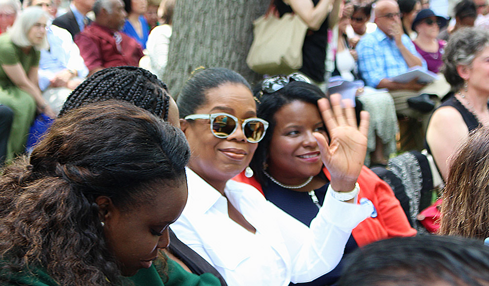 Oprah Winfrey was among the family and friends in attendance.