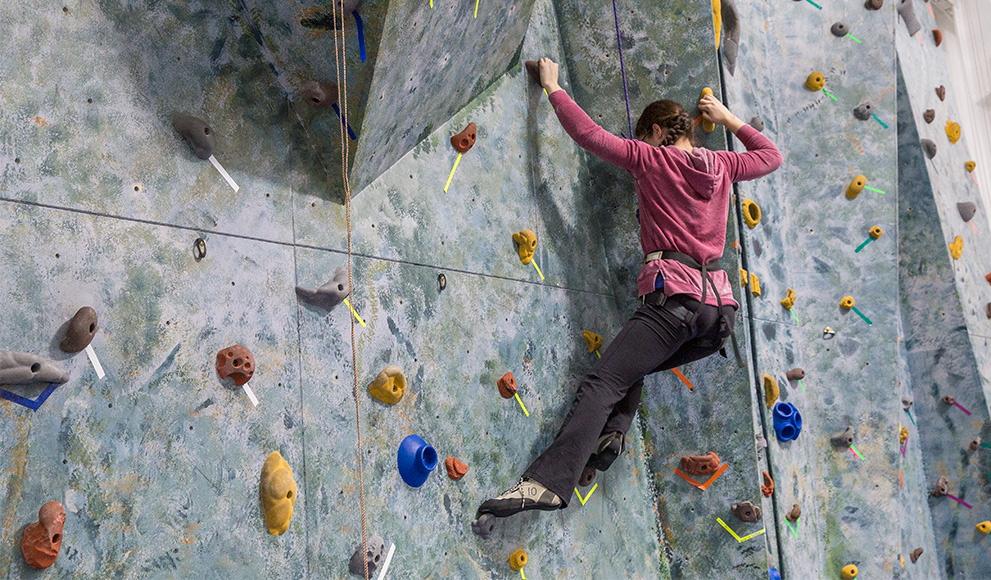 Rock climbing demonstrated by Katherine Morris ’17