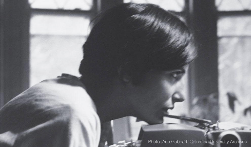 Rosalind Epstein Krauss '62, shown here writing her Ph.D. thesis in 1969, will receive the 2016 College Art Association's Distinguished Lifetime Achievement Award for Writing on Art. 