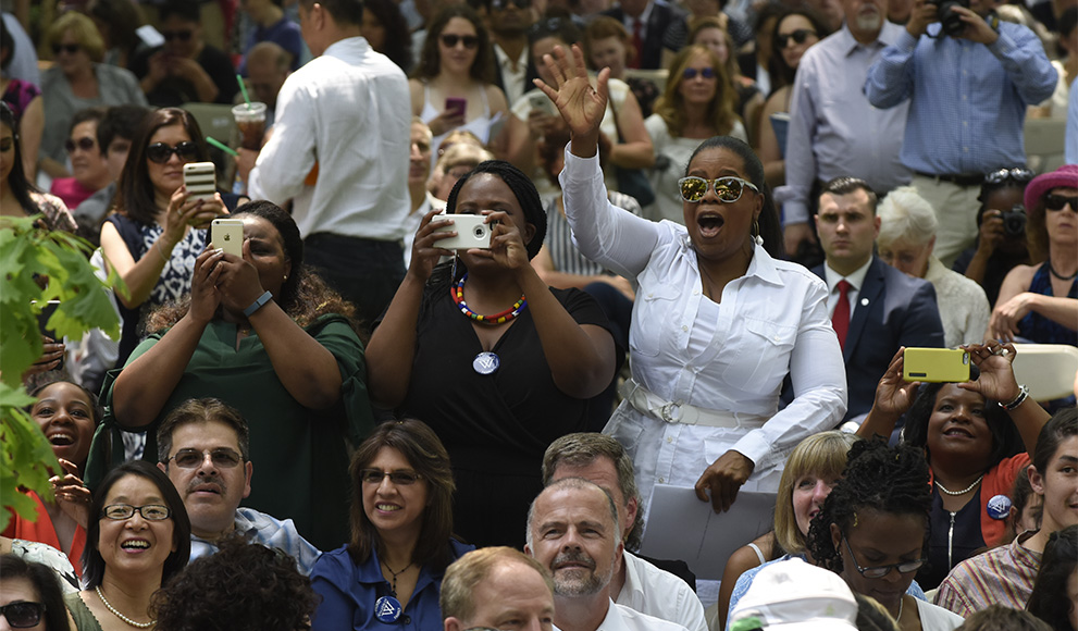 Oprah Winfrey attended Wellesley's Commencement Ceremony