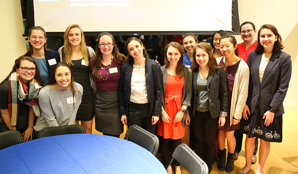 Athlete Students and Alumnae at a recent networking dinner