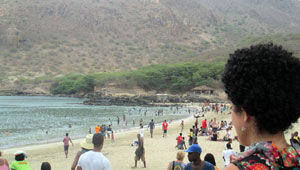 Laili Maparyan looks out on Cape Verdean beach
