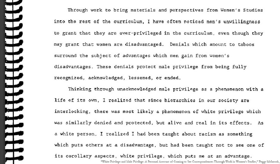 image of first two paragraphs of McIntosh's paper