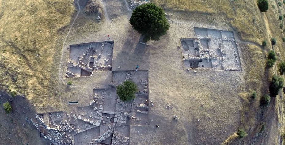 aerial photo of archaeological dig in Greece