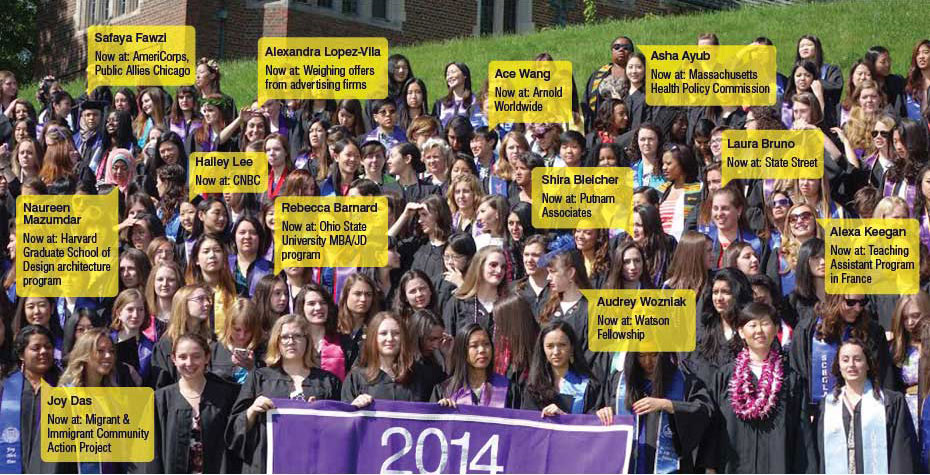 class of 2014 large group photo with 12 names called out to label individuals