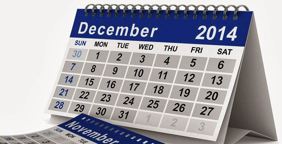 calendar page: December 2014
