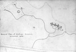 1870s campus map of Wellesley College