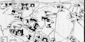 1950s map of Wellesley College Campus