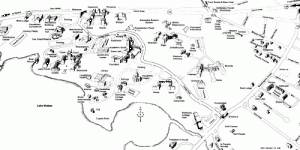 1974 campus map of Wellesley College
