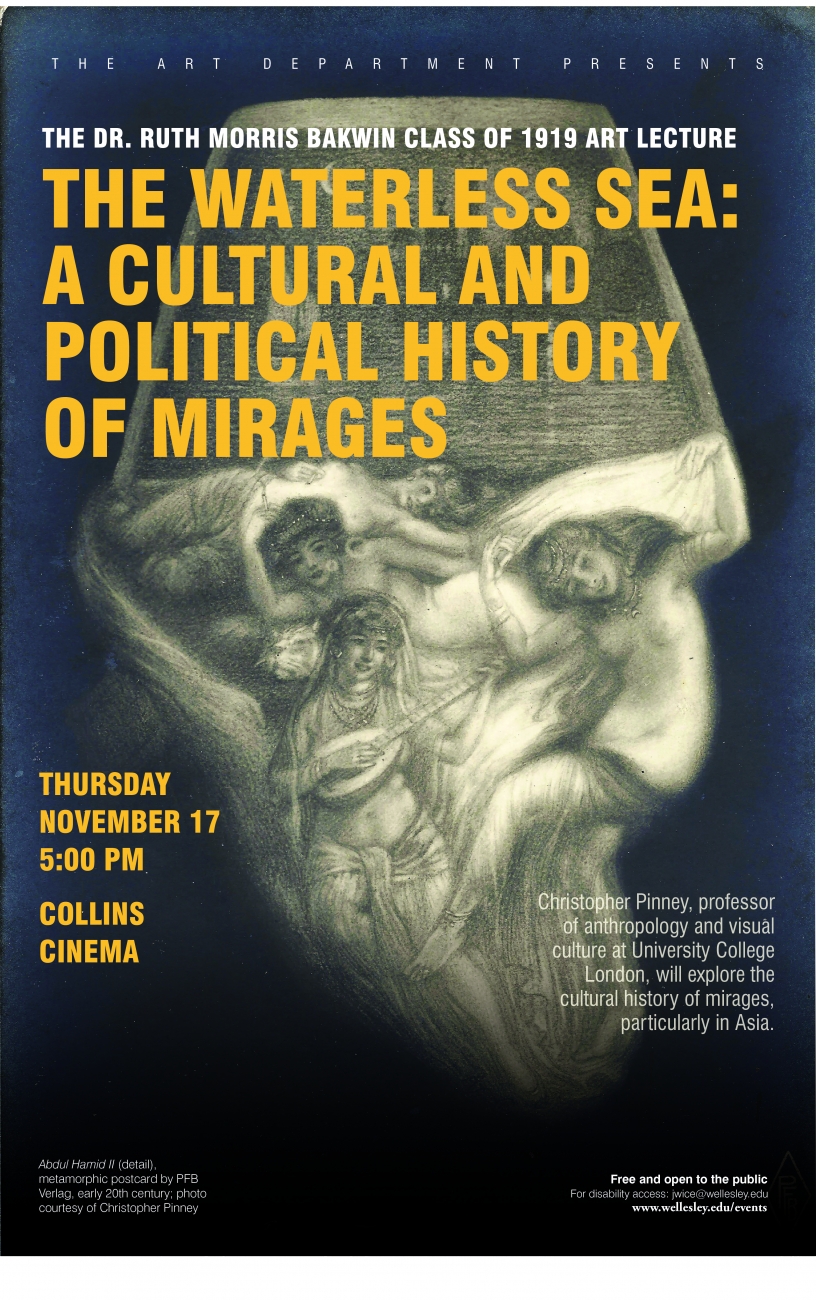 Poster for the 2016 Bakwin Lecture featuring double image charcoal drawing of old man's face made up of young women