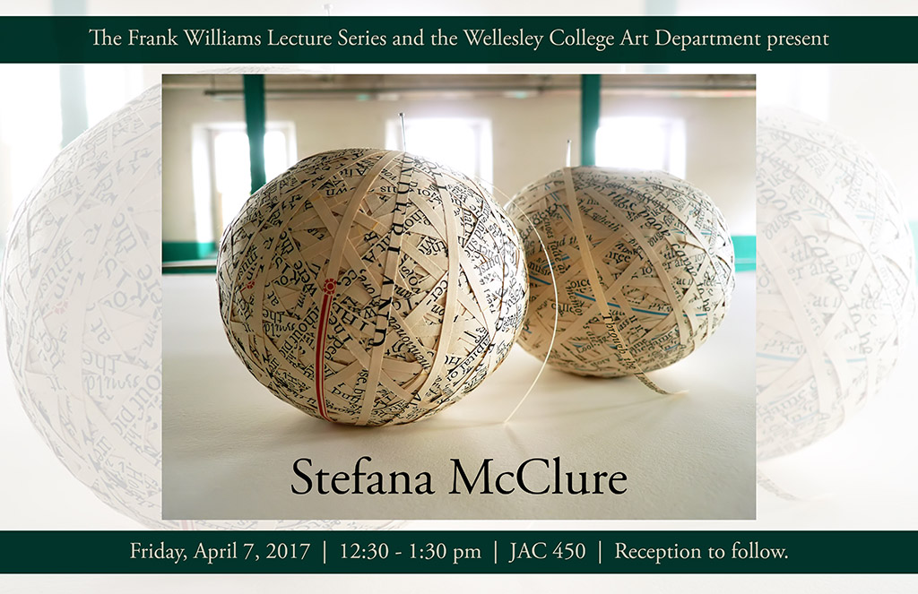 poster for Stefana McClure artist talk