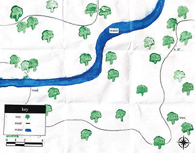 printed map with key