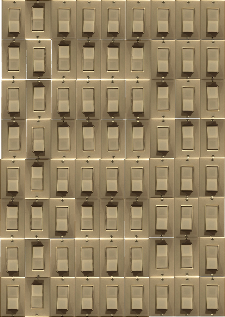 collage of many switches in on and off positions