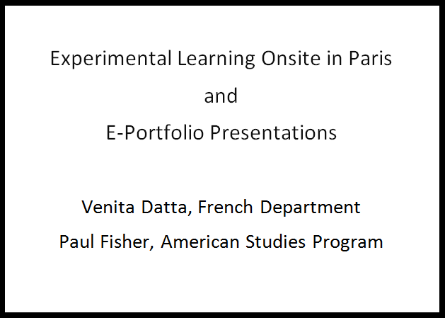 Project Report for Venita Datta and Paul Fisher