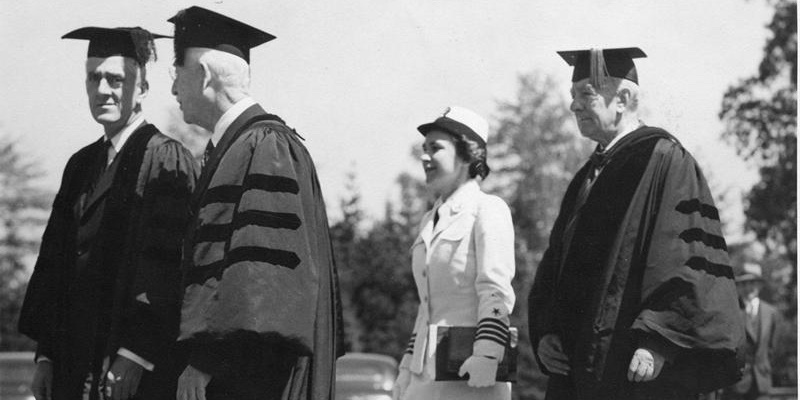 1945 President McAfee at Commencement