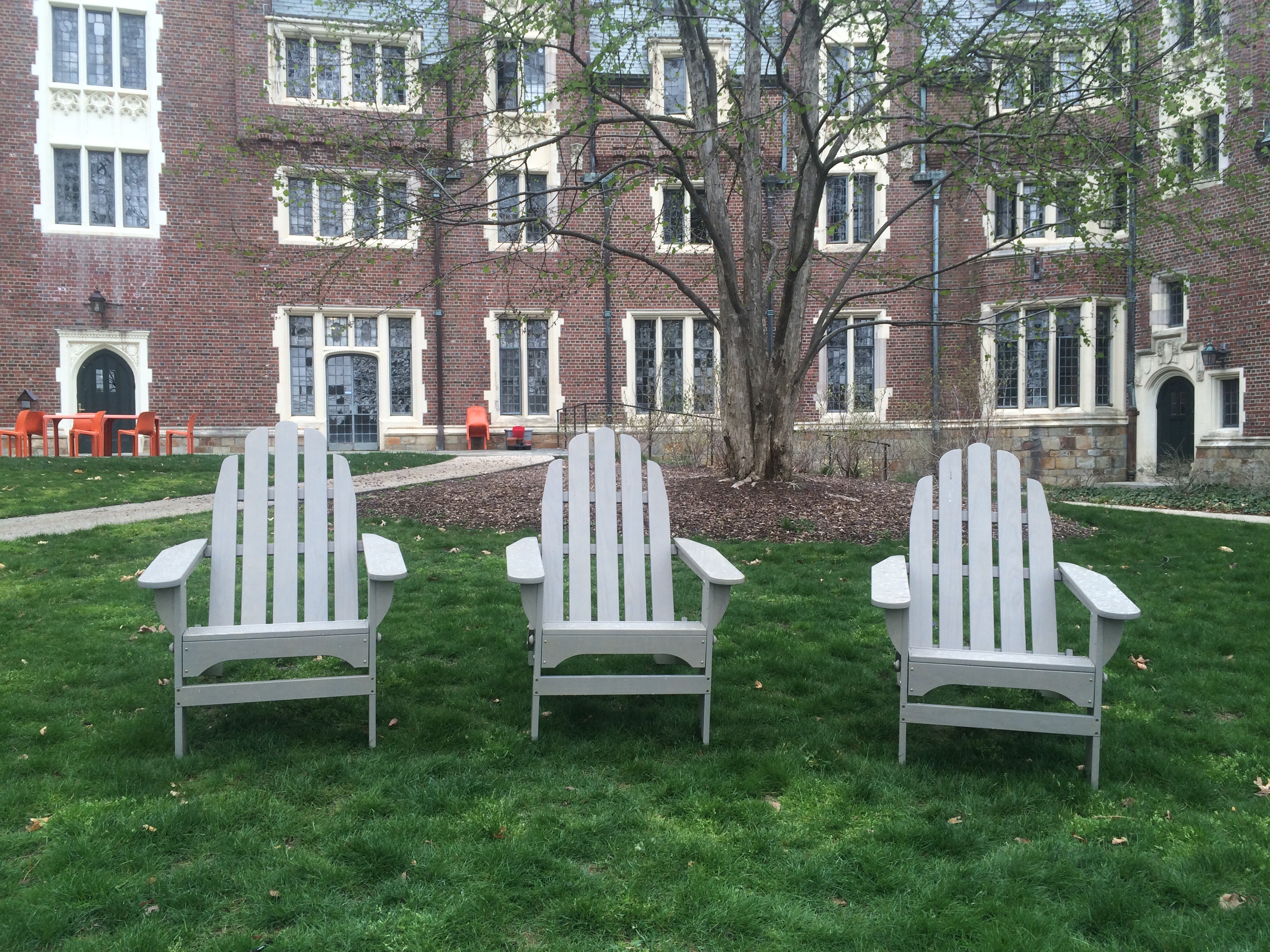 Relaxing Adirondack Chair Outside Resident Halls 