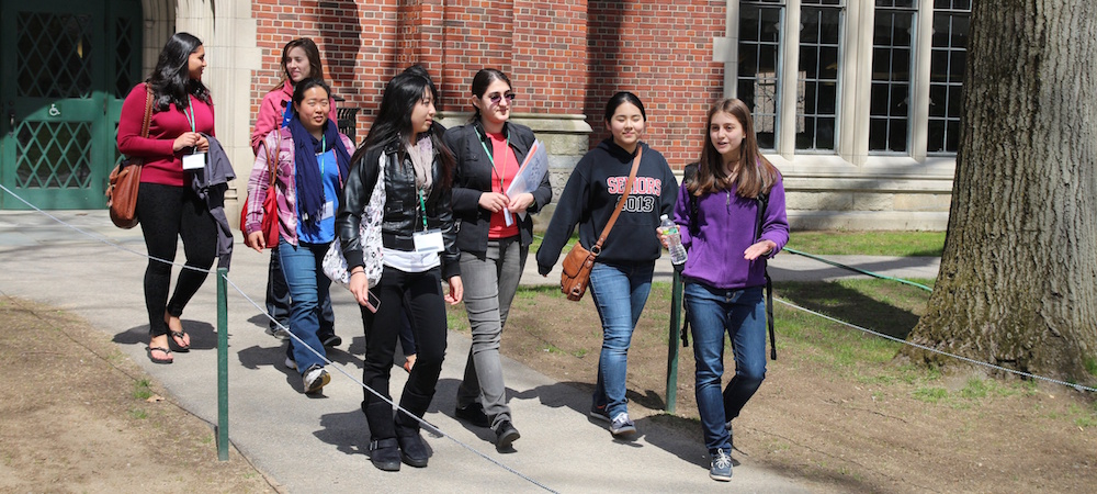 Prospective students tour campus