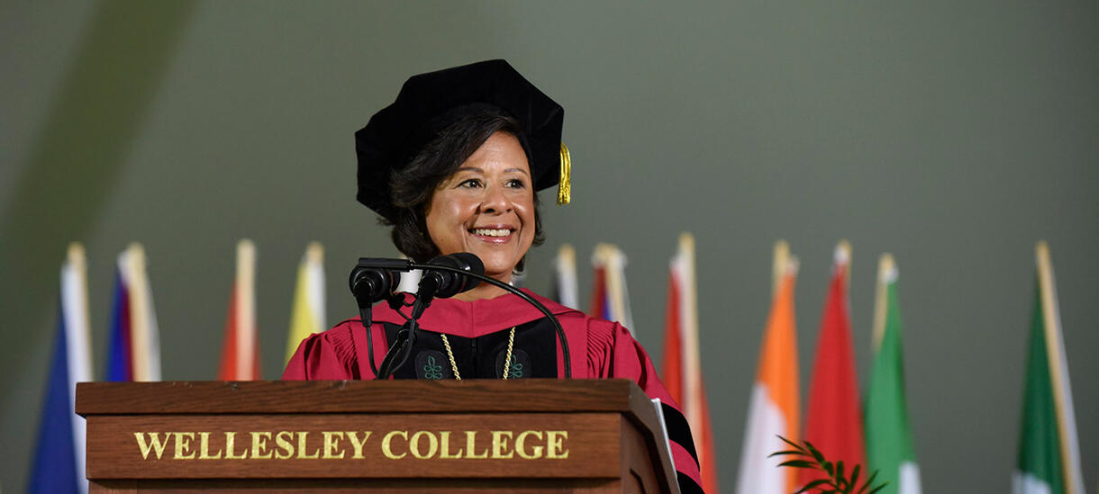 President Johnson at the podium