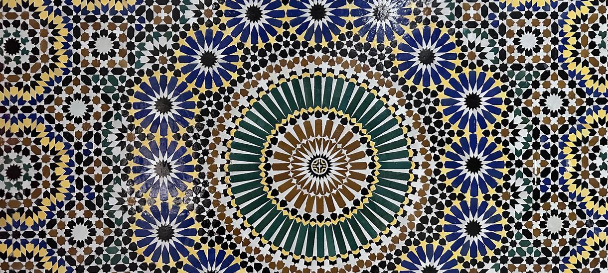 Zellig mosaics from Dar al-Bacha museum in Marrakech