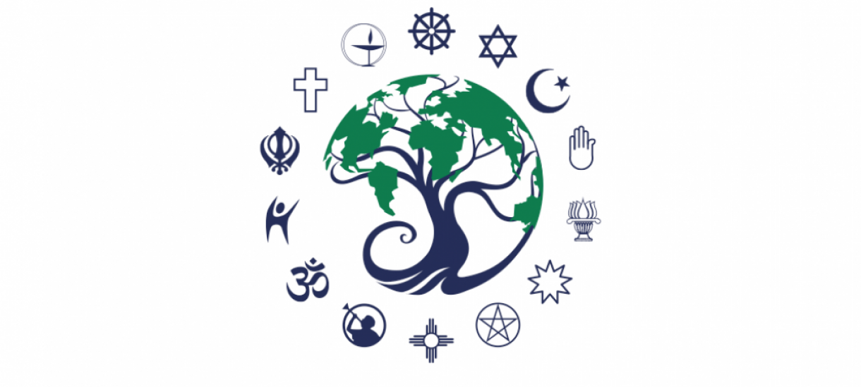 ORSL Logo: Tree surrounded by worldwide religious symbols
