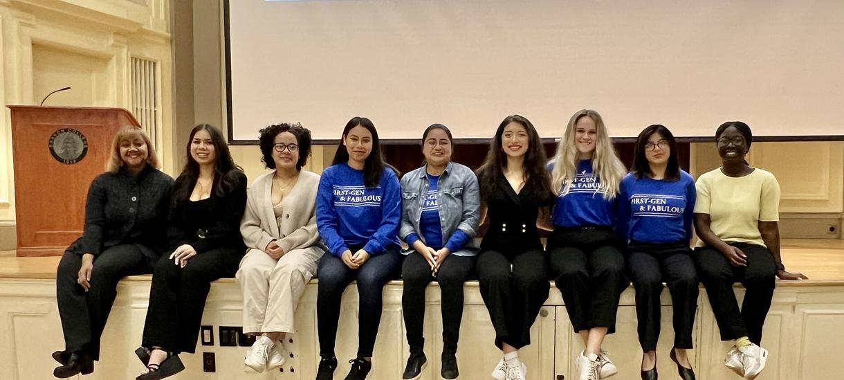 Wellesley first-gen students attend the 11th Anniversary First-Gen Summit at Babson College with OSS Director, Dr. Motley.