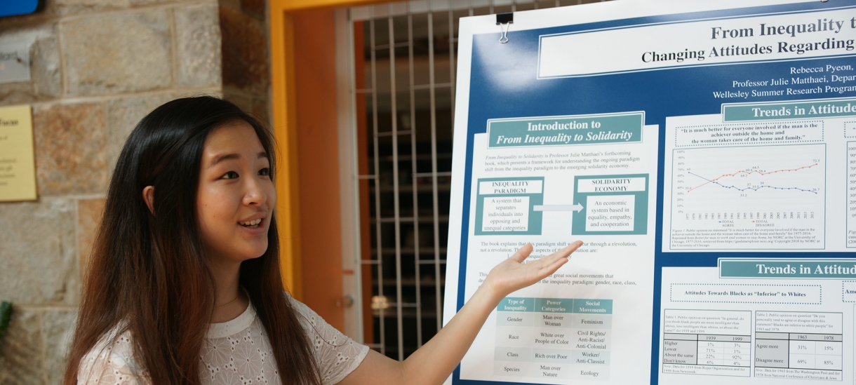 Student gives presentation on summer research