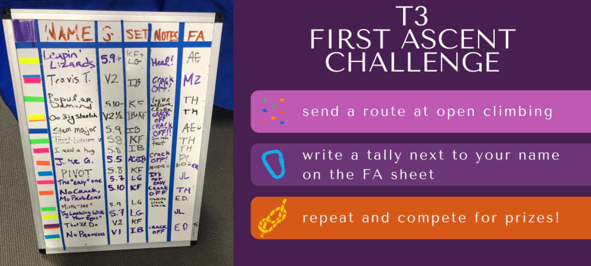A poster for the T3 First Ascent Challenge