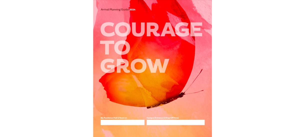 The image shows the cover page of the guide. The cover says "Courage to Grow".