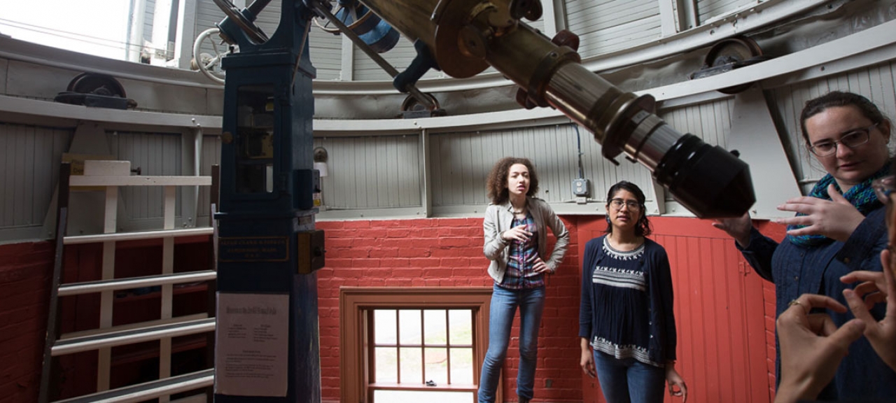 students in the Whitin Observatory 