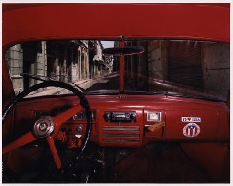 Alex Harris and Jorge Alberto Roja, Plymouth, View of Haban Vieja Street (calle Sol y Cuba) Facing North, 1998. Color print, 47 x 59 in. Gift of the artist, 2001.52