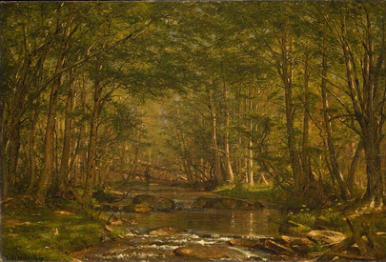 Worthington Whittredge, Trout Stream, ca. 1875. Oil on canvas. Gift of Marion Eddy Wheeler (Class of 1924), 1994.51