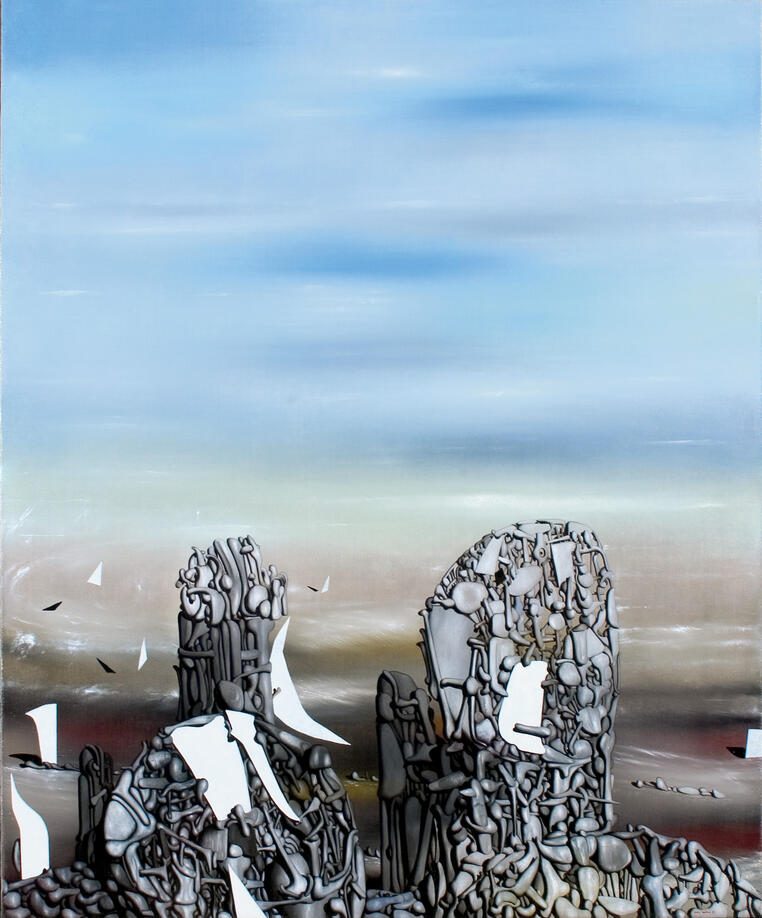 Yves Tanguy, The Hunted Sky (Le Ciel traqué), 1951. Oil on canvas. The Menil Collection, Gift of Francois and Susan de Menil, 91-106