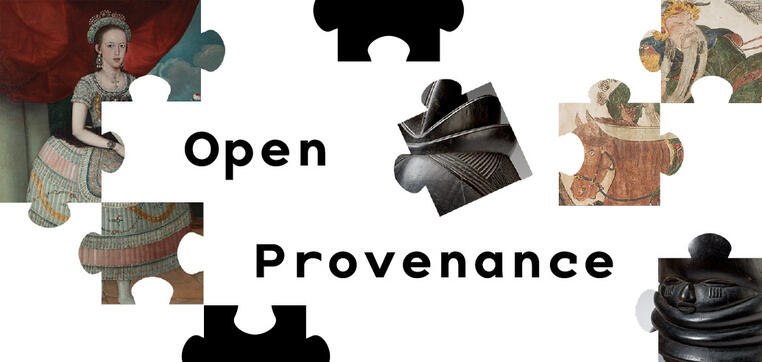 artwork puzzle pieces surround the words open provenance