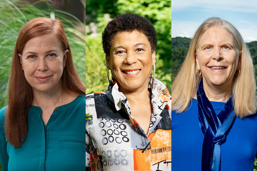 Kimberly Dozier ’87, Joan Wallace-Benjamin ’75, and M. Darby Dyer ’80.