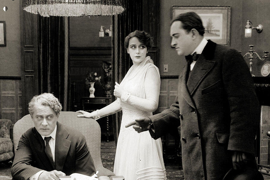 black and white still from Alice Guy Blaché’s “The Scarlet Woman”
