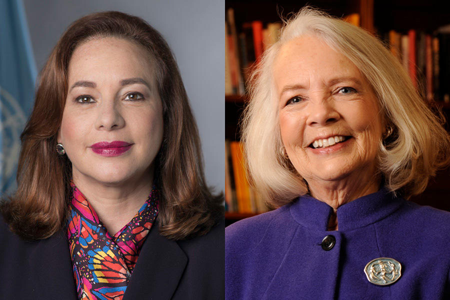 María Fernanda Espinosa Garcés (left) and Dr. Susan Bailey ’63