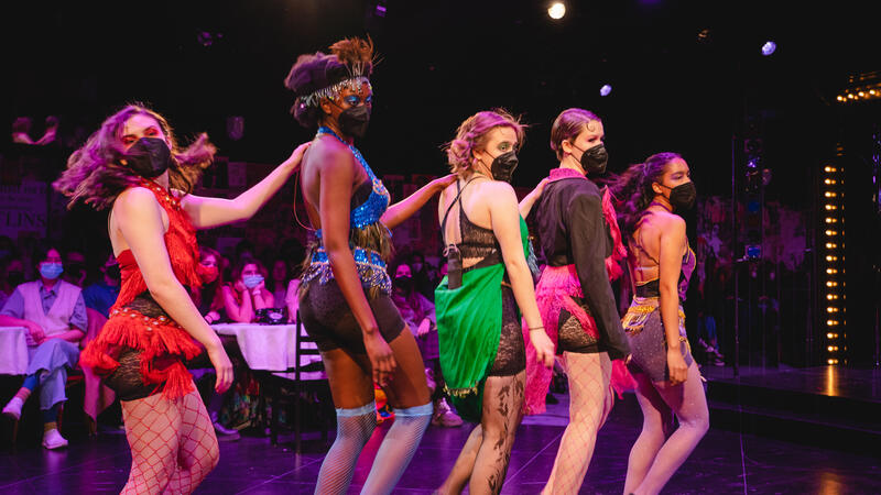 Cabaret dancers in line