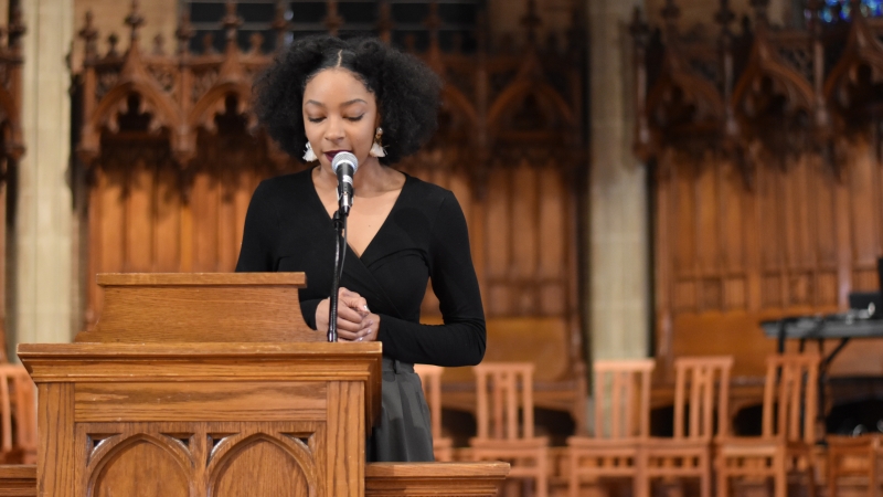 Women speaking at Interfaith Service