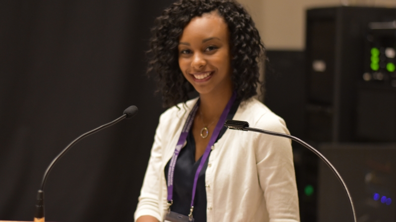 A speaker at the podium