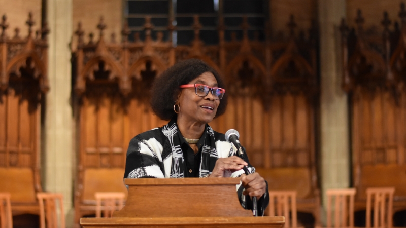 Women speaking at Interfaith Service