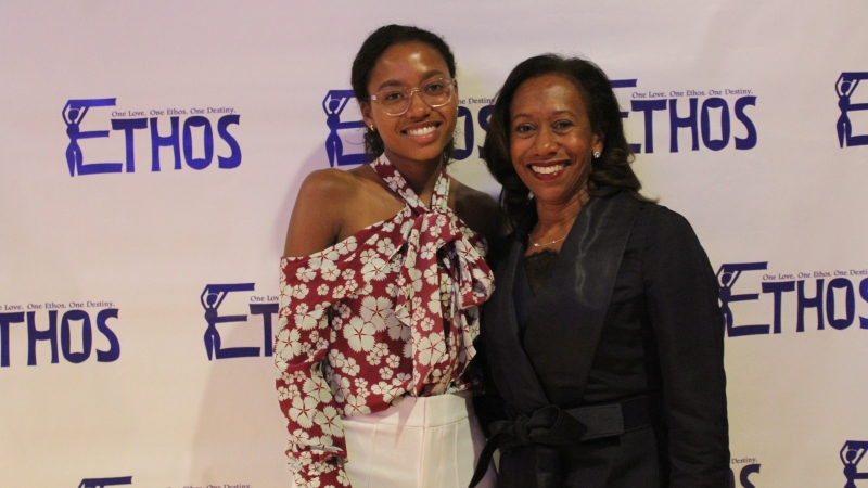 Mother and daughter posing for the Ethos gala